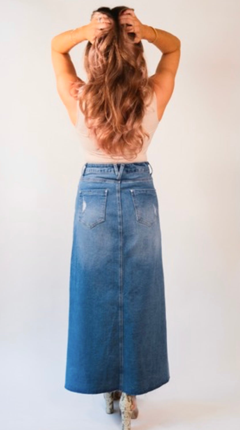 "Lilo" Denim Crossed Waist Skirt