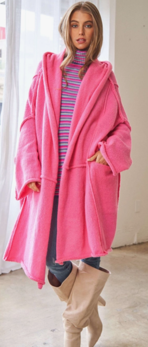 "Pinking Of You" Oversized Cardigan