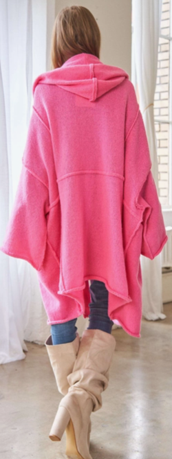 "Pinking Of You" Oversized Cardigan